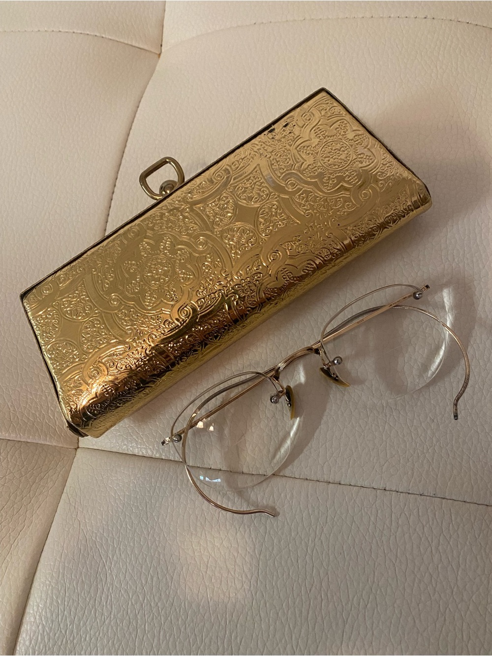 Vintage B&L 12K GF 7 Glasses With Gold Embossed Clutch Case